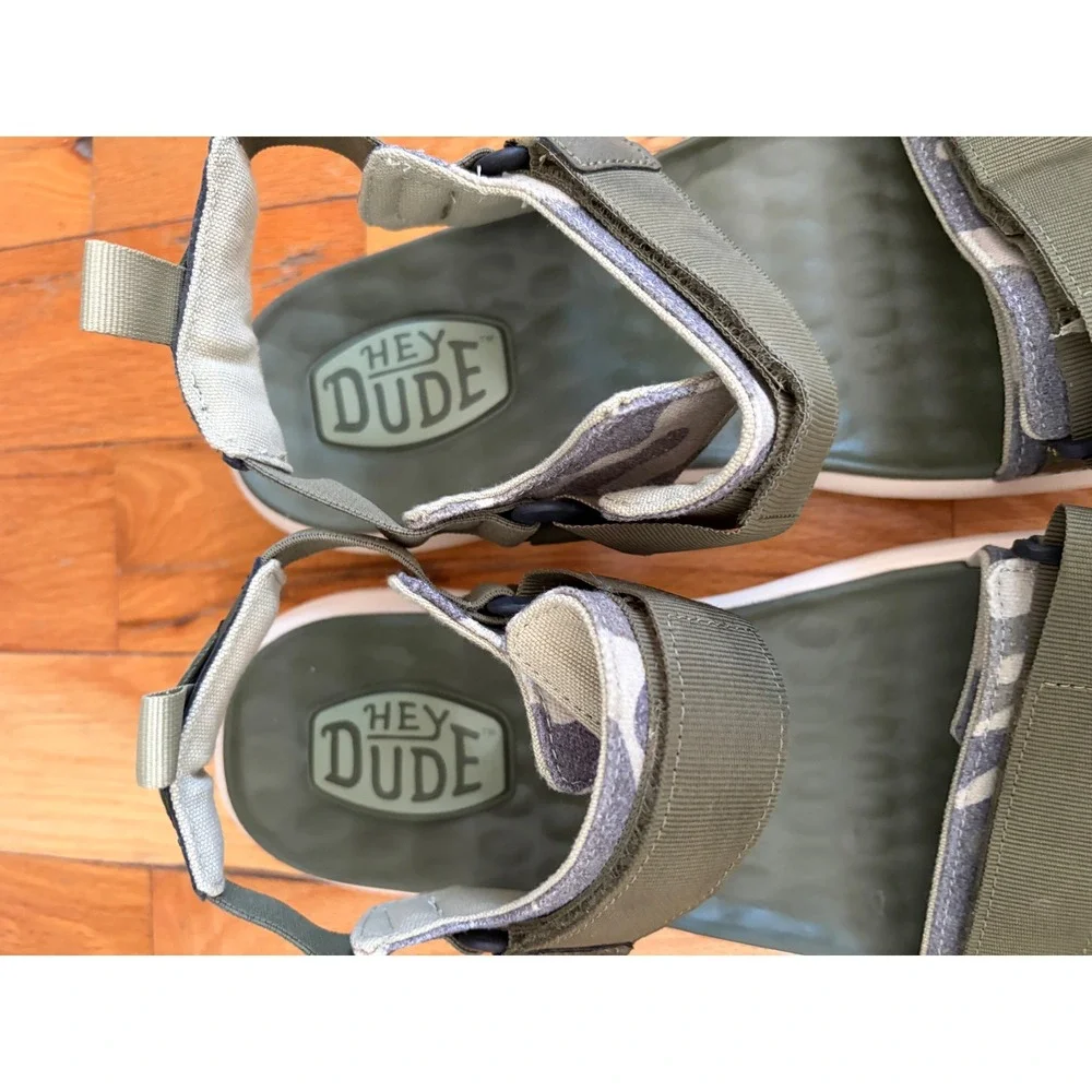 Hey Dude Carson Sandal Sport Mode Sandal Green Camo Men's Size 14